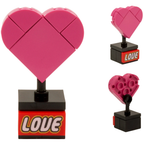 LEGO Love Heart Box Valentine Gift Building Kit with Custom Printed LOVE Tile