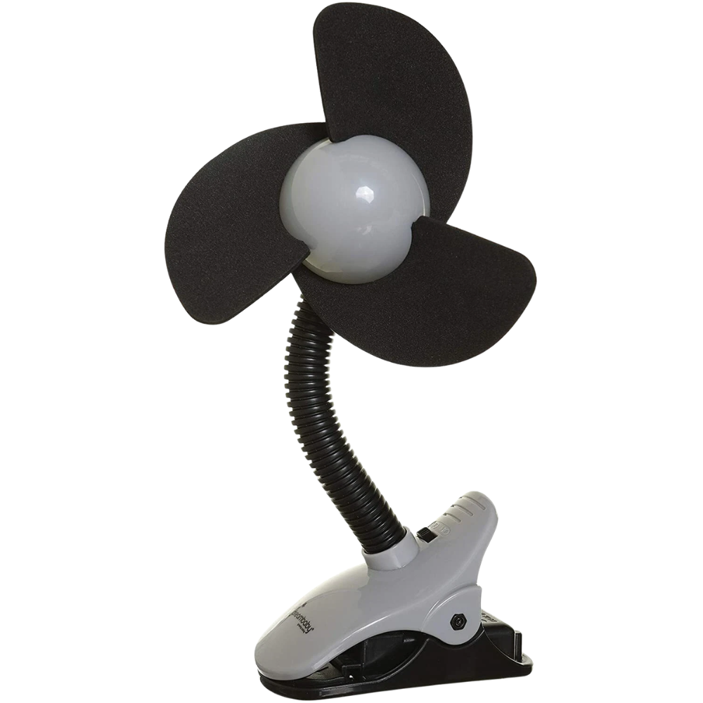 Dreambaby Portable Stroller Fan with Soft Foam Blades, Adjustable Clip & Flexible Neck Black