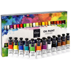 Geezy Oil Paint Set 40 X 20ml Tubes Artistic Painting Kit Rich Pigments Canvas Multicolour