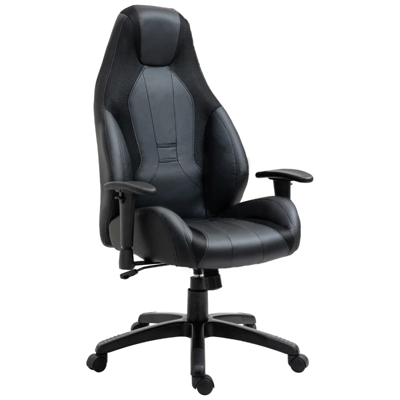 Black Racing Style Gaming Chair – Adjustable Height, Armrests & Swivel Wheels