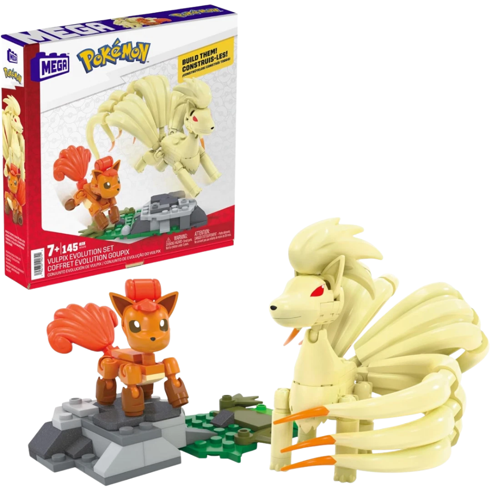 Mega Pokémon Vulpix Evolution Building Set 145 Pieces with Ninetales Display Base Toy