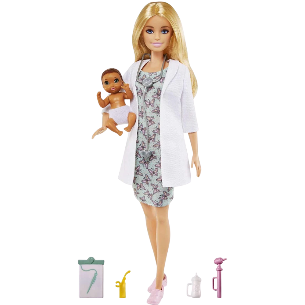 Barbie Baby Doctor Playset with Blonde Doll Infant Doll & Doctor Toy Accessories Set