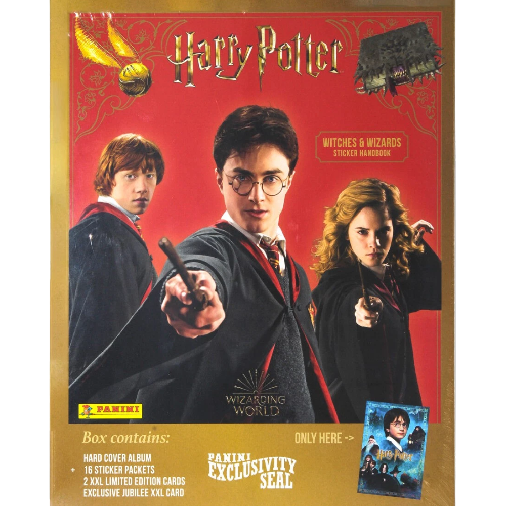Panini Harry Potter Witches & Wizards Sticker Treasure Box Hardcover Album Collection Set