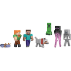 Minecraft World Builder Pack 7-Piece Action Figures Steve Creeper Enderman Skeleton