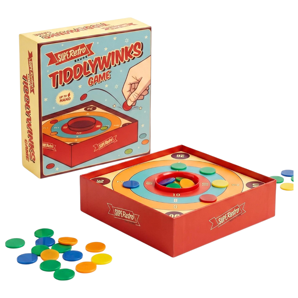 Tiddlywinks Board Game Traditional Classic Family Retro Skill Toys Set 2-4 Players Ages 3+