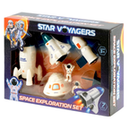 7 Pcs Space Exploration Set with 2 Astronauts Rocket & Space Shuttle Toy for Kids