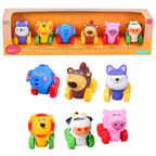 Animal Toy Cars Set of 6 Pullback Mini Vehicles for Toddlers and Babies Fun Play Pack
