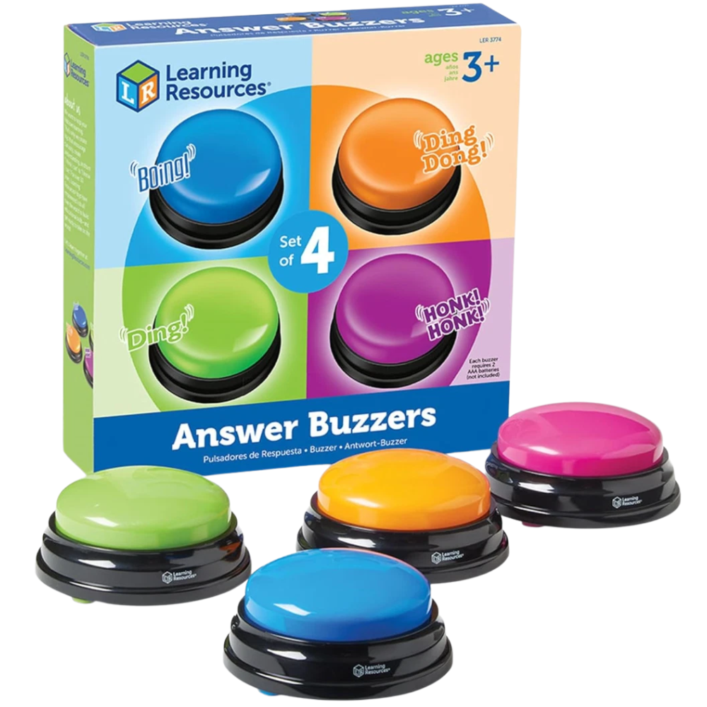 Learning Resources Answer Buzzers Set 4 Classroom Game Buzzers for Kids Educational Fun Toy