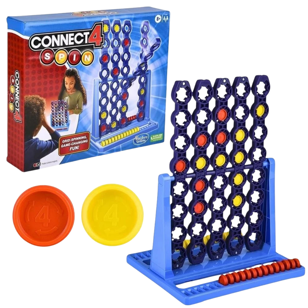 Hasbro Gaming Connect 4 Spin Board Game with Spinning Grid for Kids Ages 8 and Up