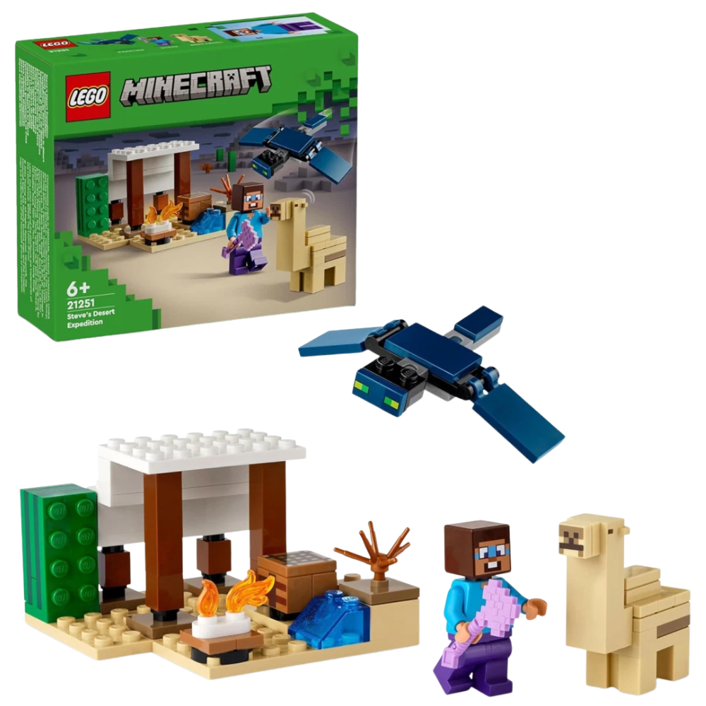 LEGO Minecraft 21251 Steve’s Desert Expedition Biome Building Set with House & Figures