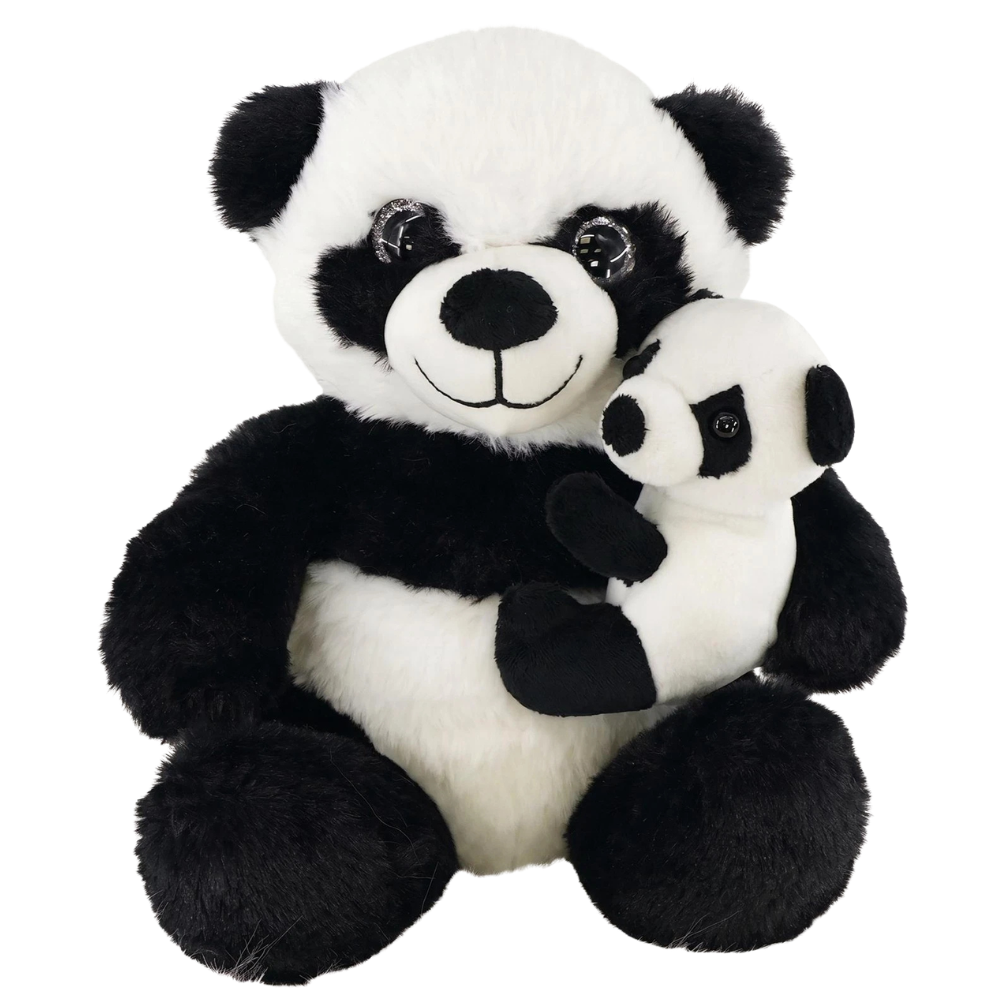 Small Plush Panda 9.5 Inch Soft Toy Mum & Baby Panda Cuddly Stuffed Teddy Kids Gift