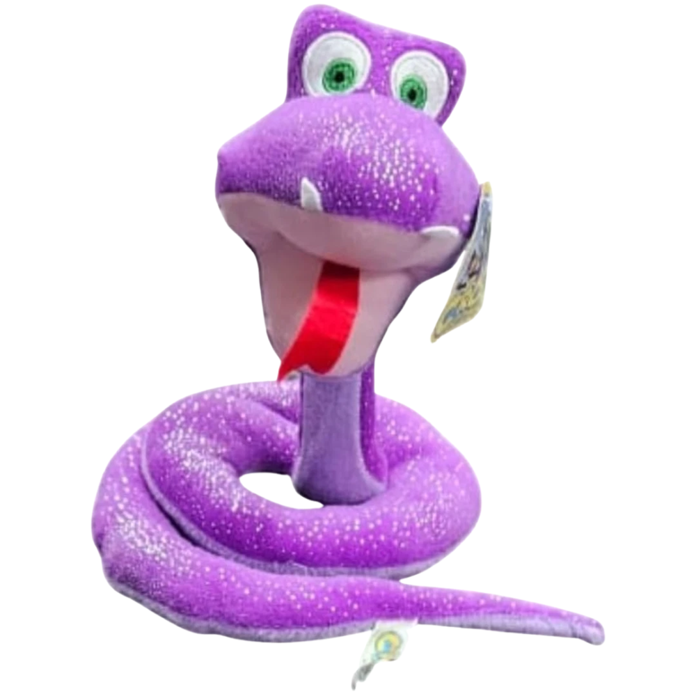 Pontins Cyril Snake Plush Toy 22cm Purple Croc Crew Soft Cuddly Animal Kids Gift