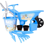 Toyland Bluey 10 Piece Gardening Set for Kids Outdoor Garden Playset Wheelbarrow Watering Can Tools Age 2+
