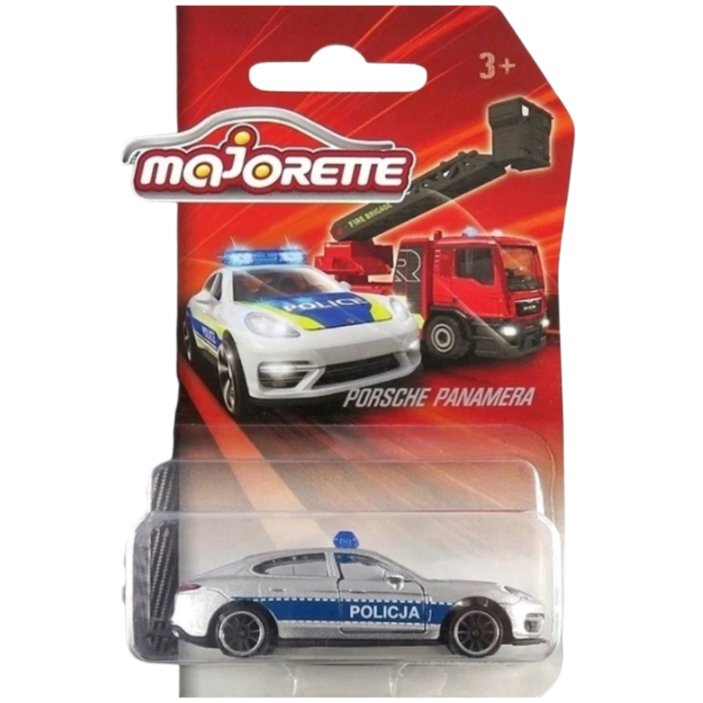 Majorette Porsche Panamera Turbo Polish Police SOS Diecast Car Model 1:64 Scale Toy Vehicle