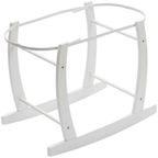 White Moses Basket Rocking Stand Wooden Pine Baby Cradle Stand for Wicker Baskets