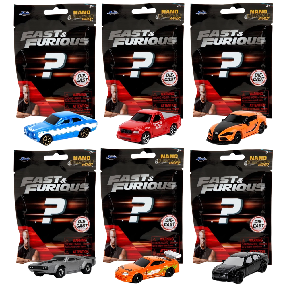 Jada Nano Hollywood Rides Fast & Furious Die-Cast Blind Bag Car Choose Model Collectible Mini Vehicle Toy