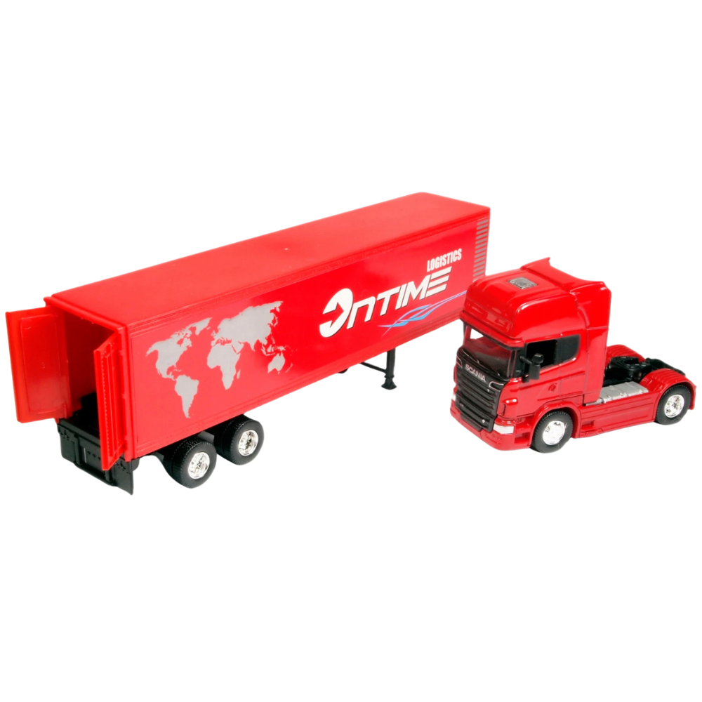 Welly Scania V8 R 730 Logistics Transporter Truck Diecast Model 1:64 Scale Toy Vehicle