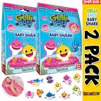 Baby Shark Pink Slime Gelli Baff 2-Pack 300g Bath Toy with 3d Stickers by Zimpli Kids