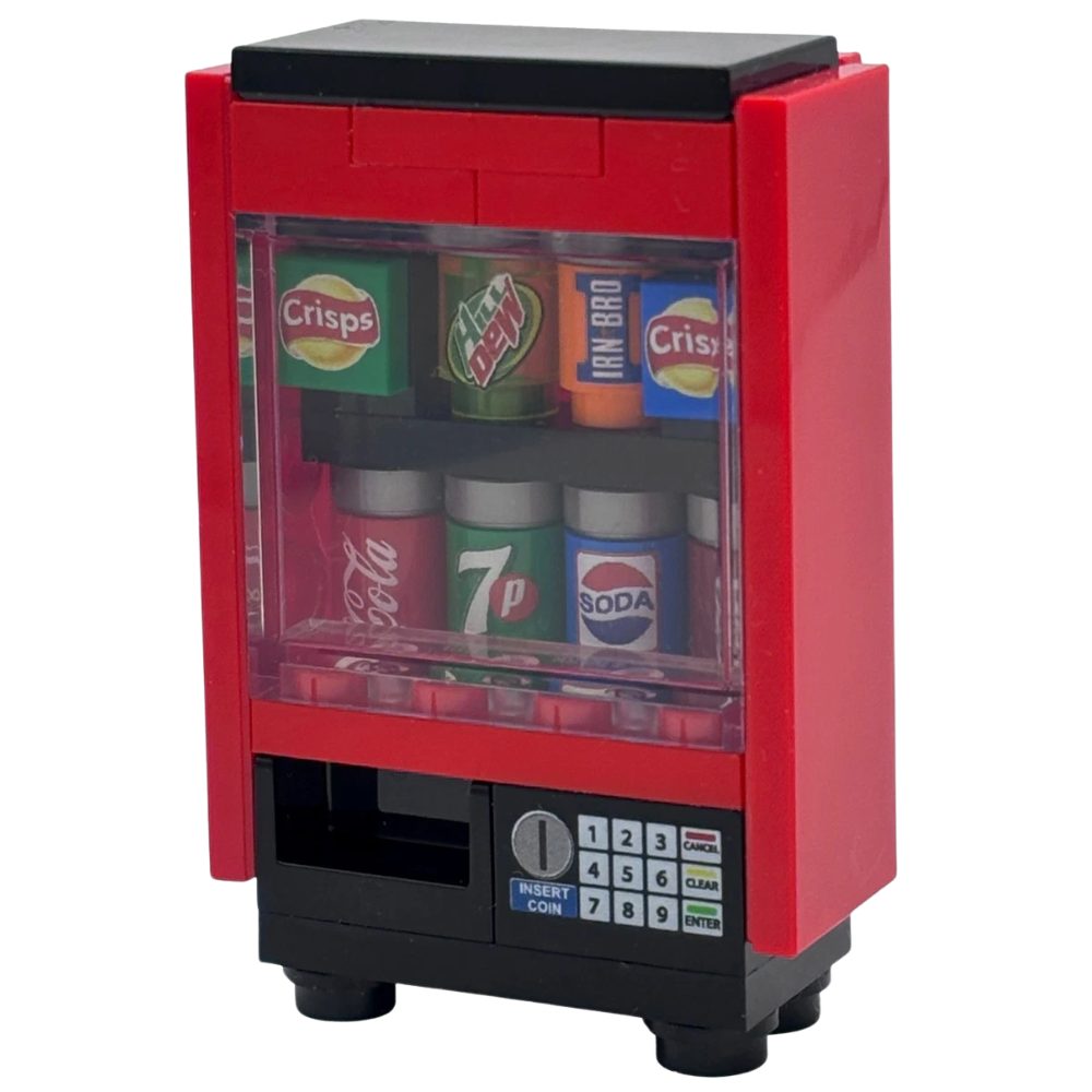 LEGO Drinks Vending Machine with Crisps, Printed Cans & Keypad 38pc City MOC