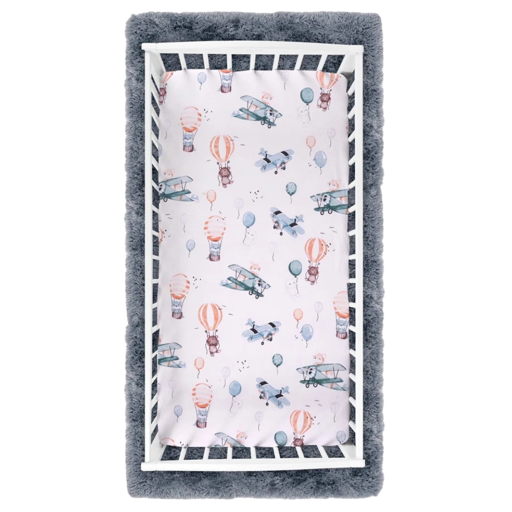 Baby Cot Fitted Sheet 100% Cotton Mattress Sheet  Dreamy Flight 120 × 60cm Design