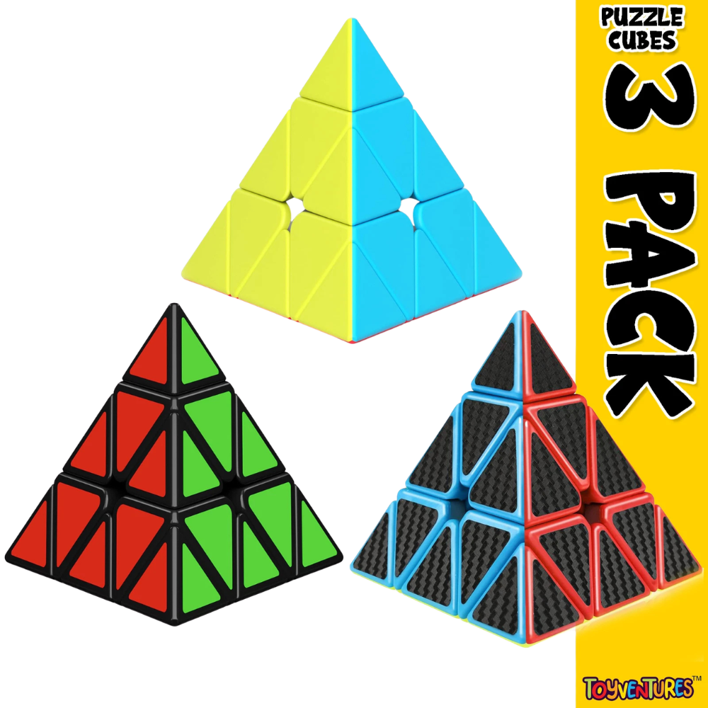 Pyramid Magic Cube Puzzle Toy for Kids and Adults Fun Fidget Brain Teaser Gift