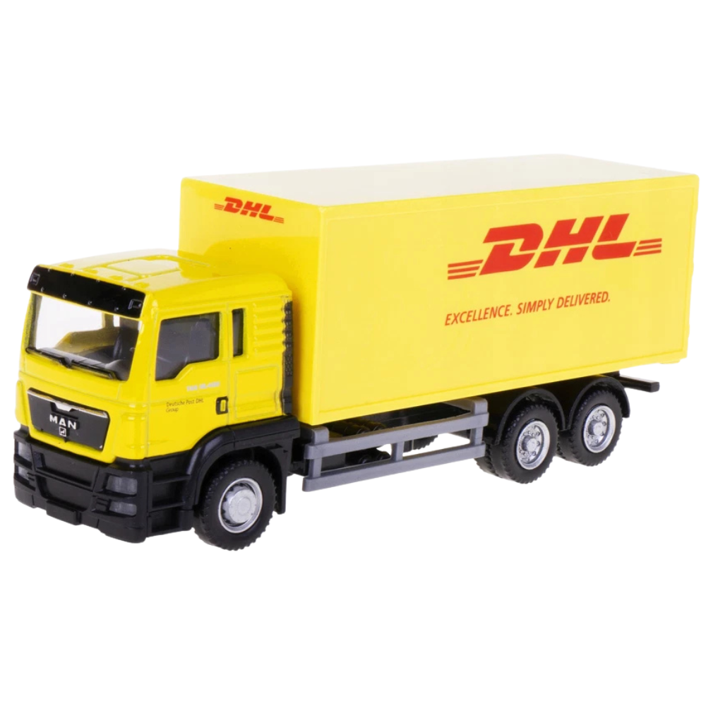 Daffi MAN DHL Germany Delivery Truck 1:64 Scale Yellow Diecast Model Lorry Toy