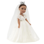 Fashion Baby Doll 18 Inch Bride Lily Wedding Gown Movable Long Hair Girls Toy Gift