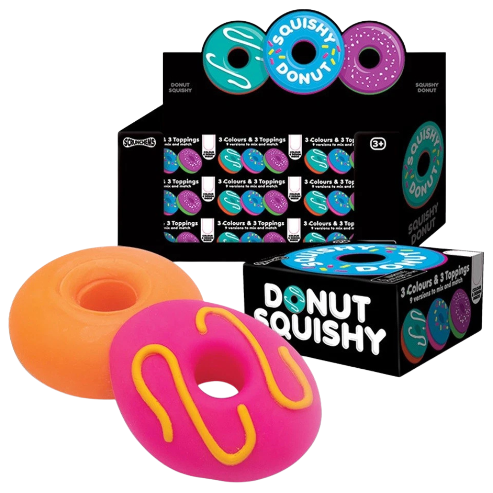 SCRUNCHEMS Donut Squishy Stress Ball Sensory Fidget Toy 8cm Random Colour