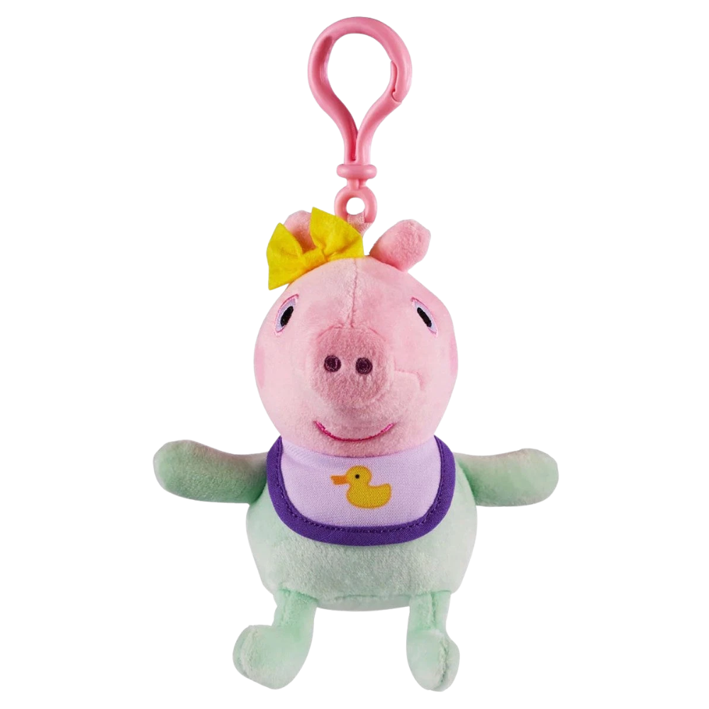 Peppa Pig Baby Evie Clip-On Plush Keychain Soft Toy Bag Clip Blue