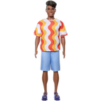 Barbie Fashionistas Ken Doll 65th Anniversary #220 Hearing Aid Orange Shirt 30cm 3+