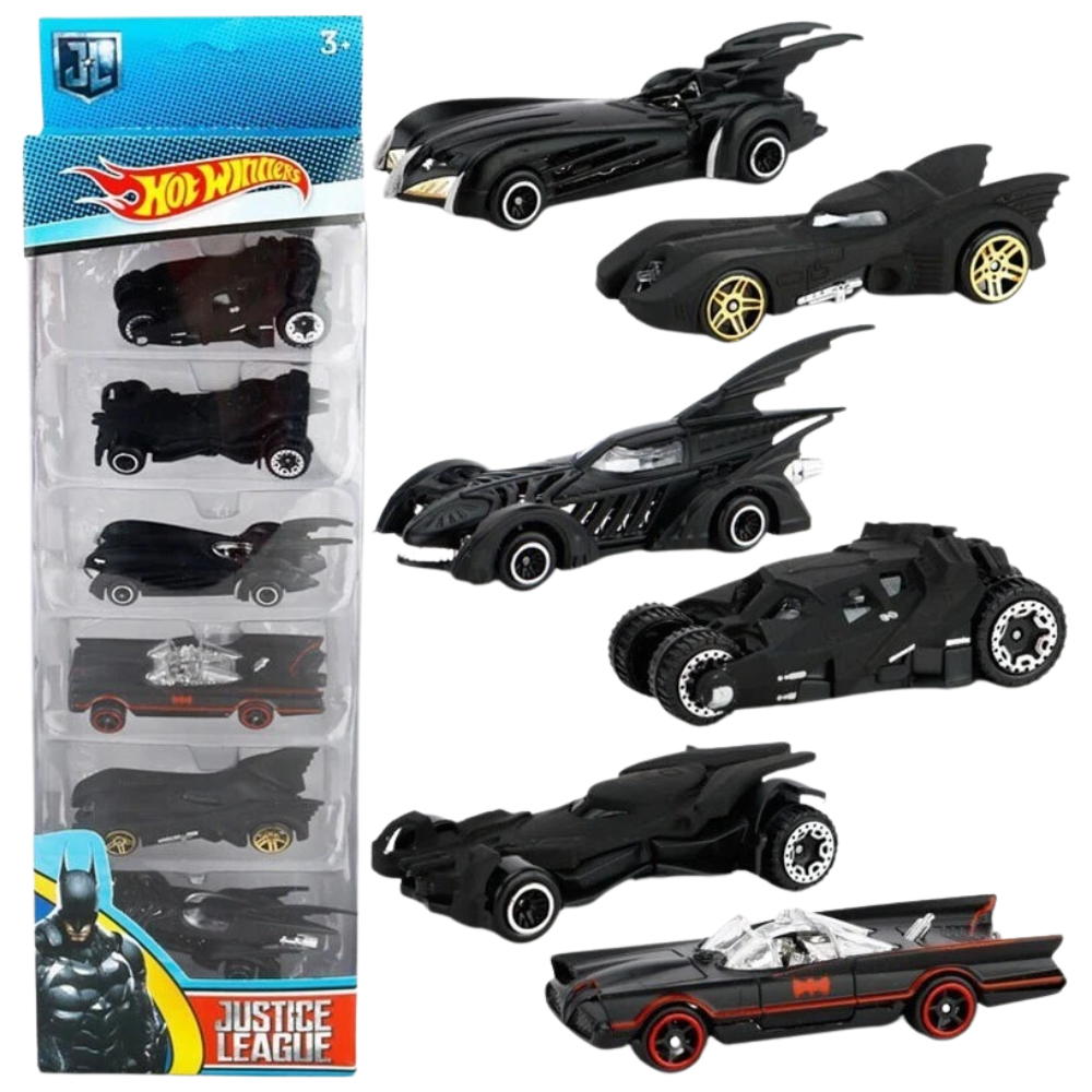 6PCS Batman Batmobile Toy Cars Set 1:64 Scale Mini Racing Vehicles Kids Gift Collection