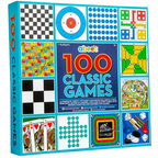 Abeec 100 Classic Games Compendium Family Board Games Set Ludo Chess Draughts Dominoes Cards Snakes & Ladders