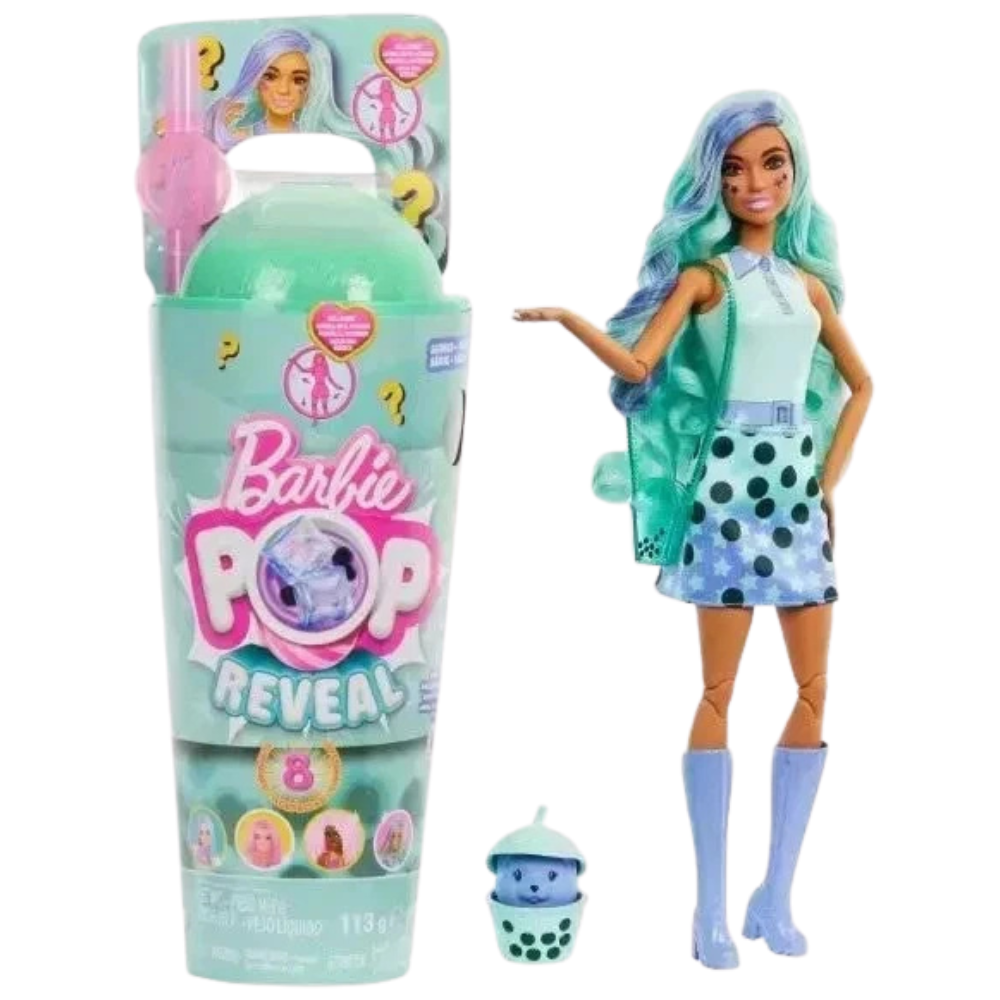 Mattel Barbie Pop Reveal Bubble Tea Series Doll Htj21 Surprise Unboxing Toy Gift for Kids
