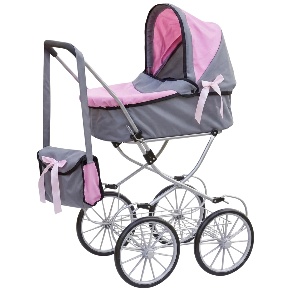 Baby Doll Cambridge Baby Doll Pushchair Pink Pram with Carry Bag Basket Folding Frame Toy!