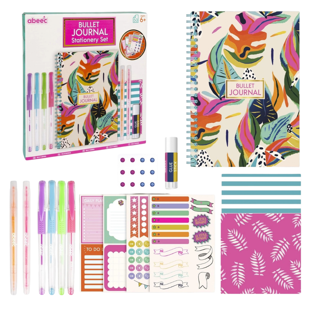 Abeec Bullet Journal Stationery Set Creative Journaling Kit for Girls Ages 6+ Gift Box