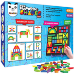 Play Panda Magnetic Shapes Puzzle Type 2 with 58 Pieces, 200 Designs and Board for Kids