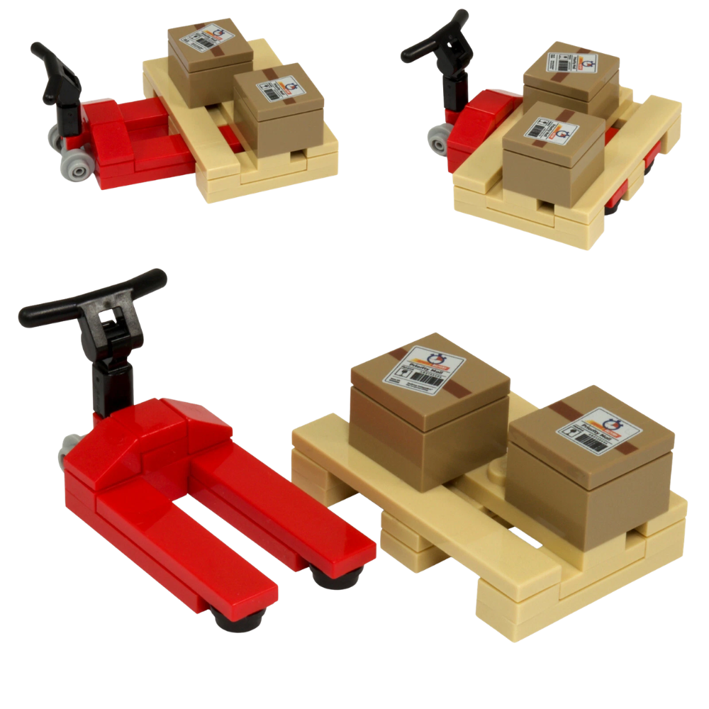 LEGO Pallet Truck with 2 Parcels Cargo Crates Workshop Garage MOC Custom Kit 36pc