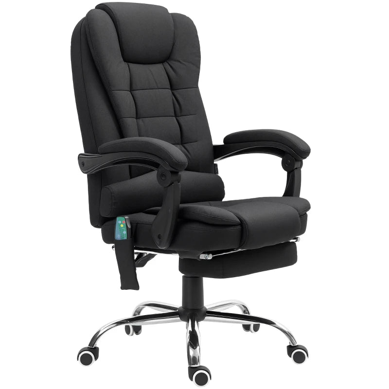Office Chair with 6-Point Massage & Heat, Adjustable, Black