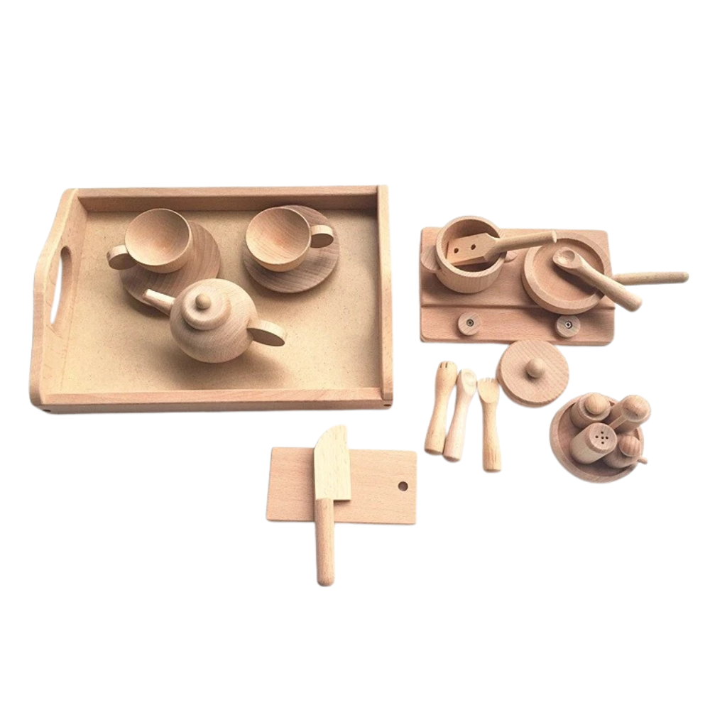 Educational Wooden Toys Kitchen Set Pound & Roll Xylophone & Shape Sorter Collection