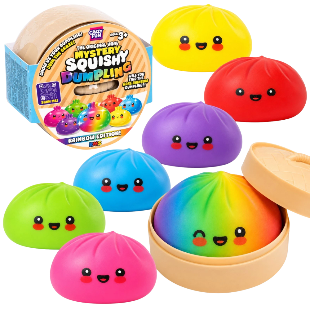 Rainbow Mystery Squishy Dumpling 3 Pack Bao Bun Fidget Toy Crazy Fun 10cm Cute Set Toys