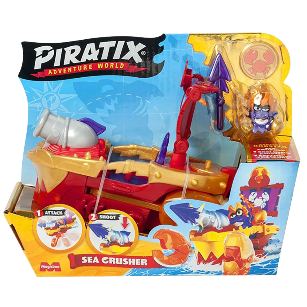 Magic Box Piratix Adventure World Golden Treasure Sea Crusher Collectable Figure Pirate Toy & Character Figure