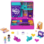 Polly Pocket Race Rock Arcade Compact Gaming Theme with Polly Shani Dolls Glitter Sets