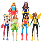 6pcs DC Comics Super Hero Girls Harley Quinn Batgirl Kid Action Figures Doll Toy