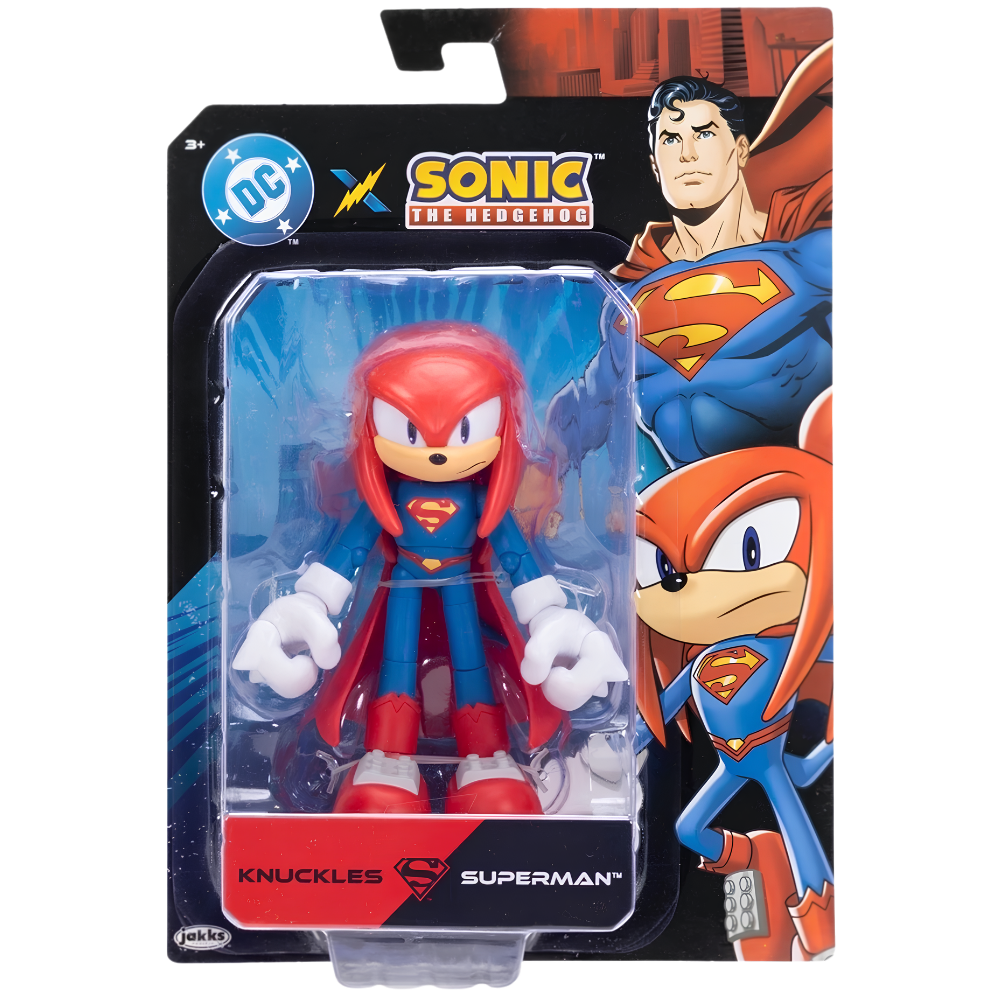 Dc X Sonic the Hedgehog Knuckles as Superman 2.5" Action Figure Jakks Pacific New Collectible Toy