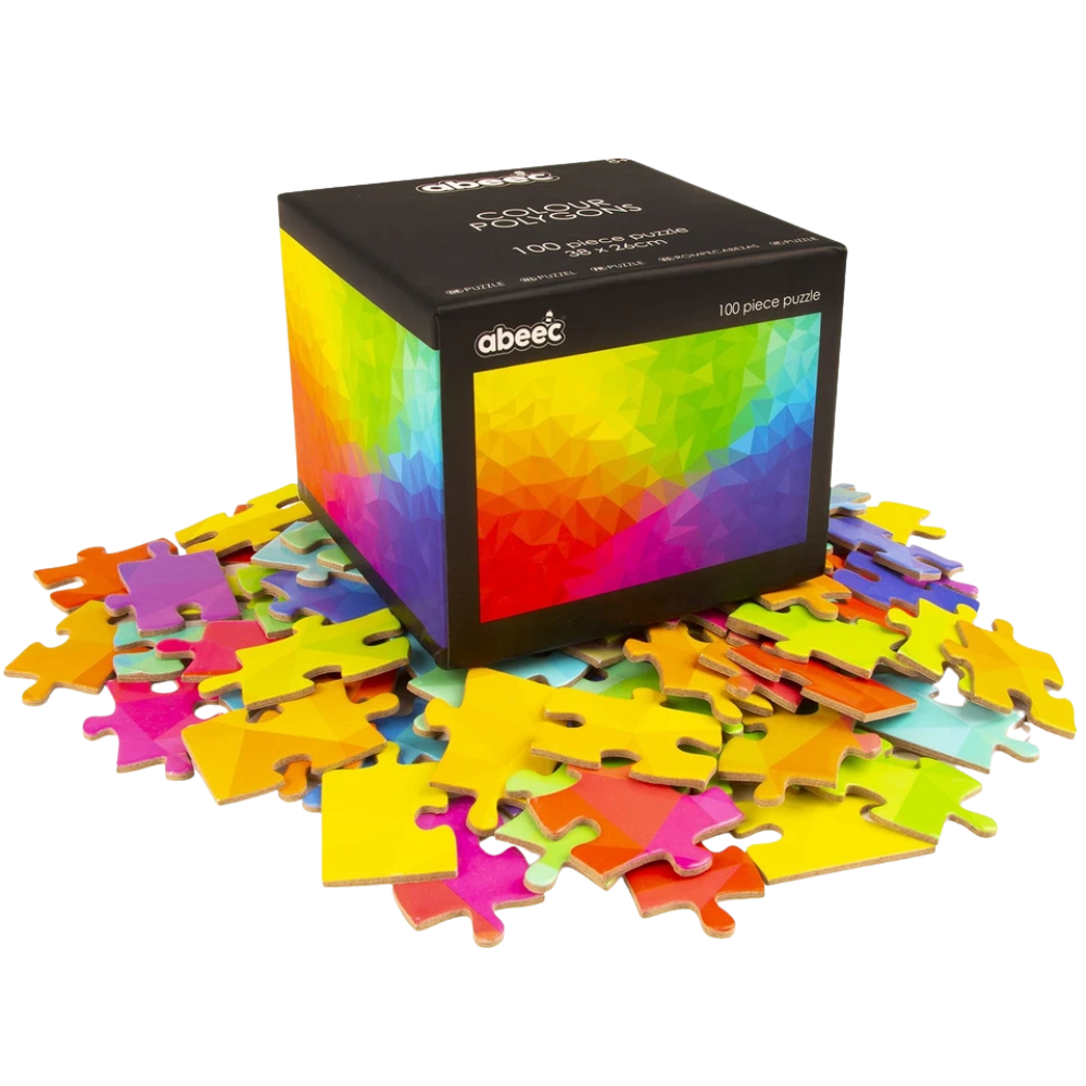 abeec Colour Polygons 100 Piece Jigsaw Puzzle for Kids Adults 8+ Years
