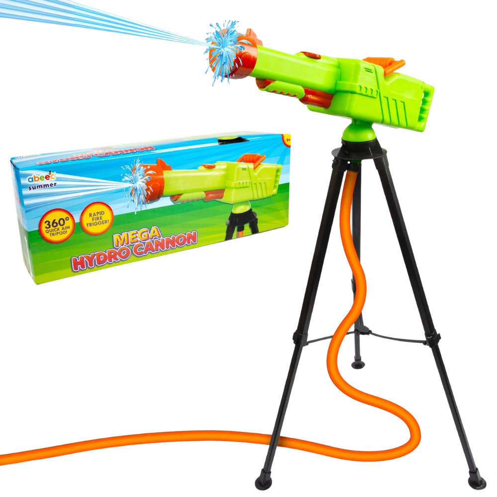 Abeec Mega Water Gun Tripod Mounted Garden Hose Connected Outdoor Water Cannon Toy 3+ Years