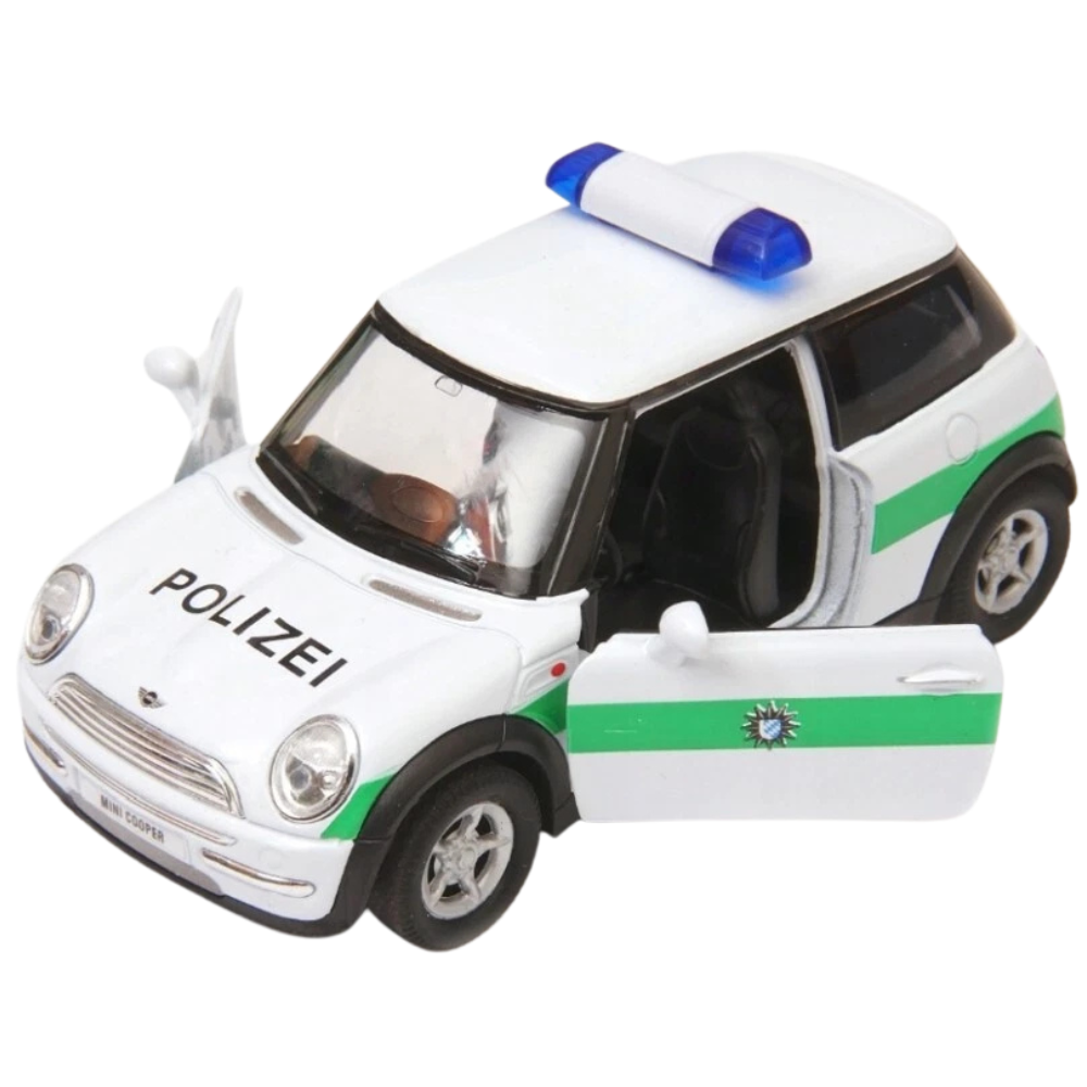 Welly Mini Cooper Polizei German Police Car Diecast Model Toy 1:34-1:39 Scale Collectible