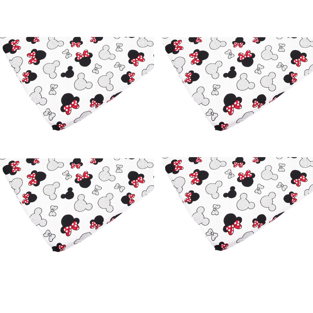 Mickey Mouse Red Fitted Cot Sheet 100% Cotton Baby Mattress Cover for Cot Bed Crib