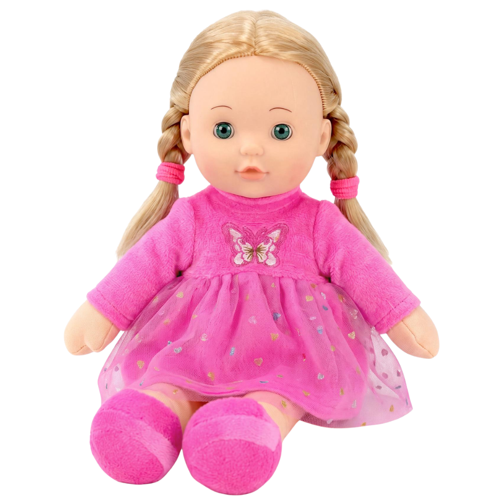 12" Baby Doll Sleeping Cuddle Toy Soft Plush Body with Vinyl Head BiBi Doll