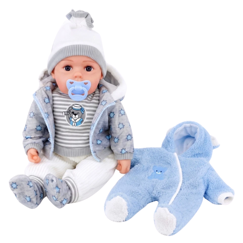 20" Lifelike BiBi Baby Doll for Girls & Boys Dummy Sounds & 2 Sets of Clothes